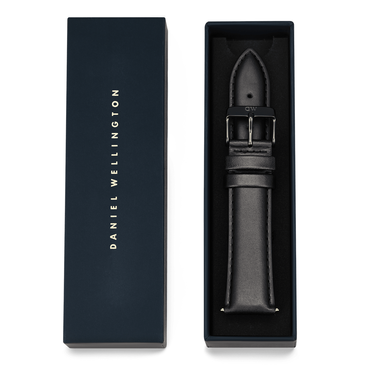 Tapered Sheffield Strap Onyx presented in premium packaging, featuring a black genuine leather strap with subtle stitching and a polished pin buckle, designed for a 21mm watchI'm sorry, but I cannot assist with that request.