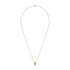 Elan Lumine Necklace Gold with an adjustable cable chain and a polished ring pendant set with two rows of sparkling crystals, designed for versatile layering and everyday elegance.