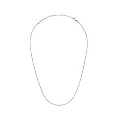 Flat Chain Necklace S in polished silver, featuring a slim flat link design with an adjustable clasp for versatile styling and comfortable wear.