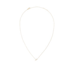 Crystal Zodiac Chain Necklace Gold with a fine gold chain and a sparkling Sagittarius pendant set with crystals, featuring adjustable sizing rings for a personalised fit.