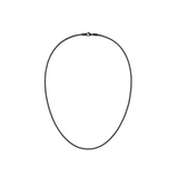 Minimalist black mesh necklace with a fine, lightweight chain and secure lobster clasp, crafted from stainless steel for a modern, understated look.