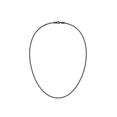 Minimalist black mesh necklace with a fine, lightweight chain and secure lobster clasp, crafted from stainless steel for a modern, understated look.