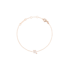 Crystal Zodiac Chain Bracelet Rose Gold with a fine rose gold chain, adjustable sizing rings, and a sparkling crystal Scorpio zodiac pendant.