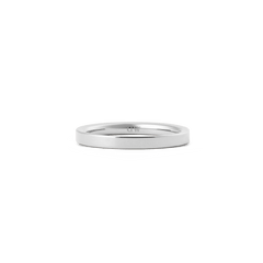 Line Ring Polished Silver 2.5mm shown from the side, highlighting its slim, minimalist profile and smooth polished finish, crafted from durable stainless steel.