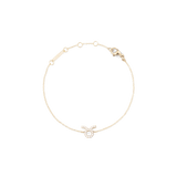 Crystal Zodiac Chain Bracelet Gold with a delicate gold chain and a sparkling Taurus zodiac charm, featuring adjustable sizing rings and a secure lobster clasp.
