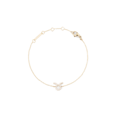 Crystal Zodiac Chain Bracelet Gold with a delicate gold chain and a sparkling Taurus zodiac charm, featuring adjustable sizing rings and a secure lobster clasp.