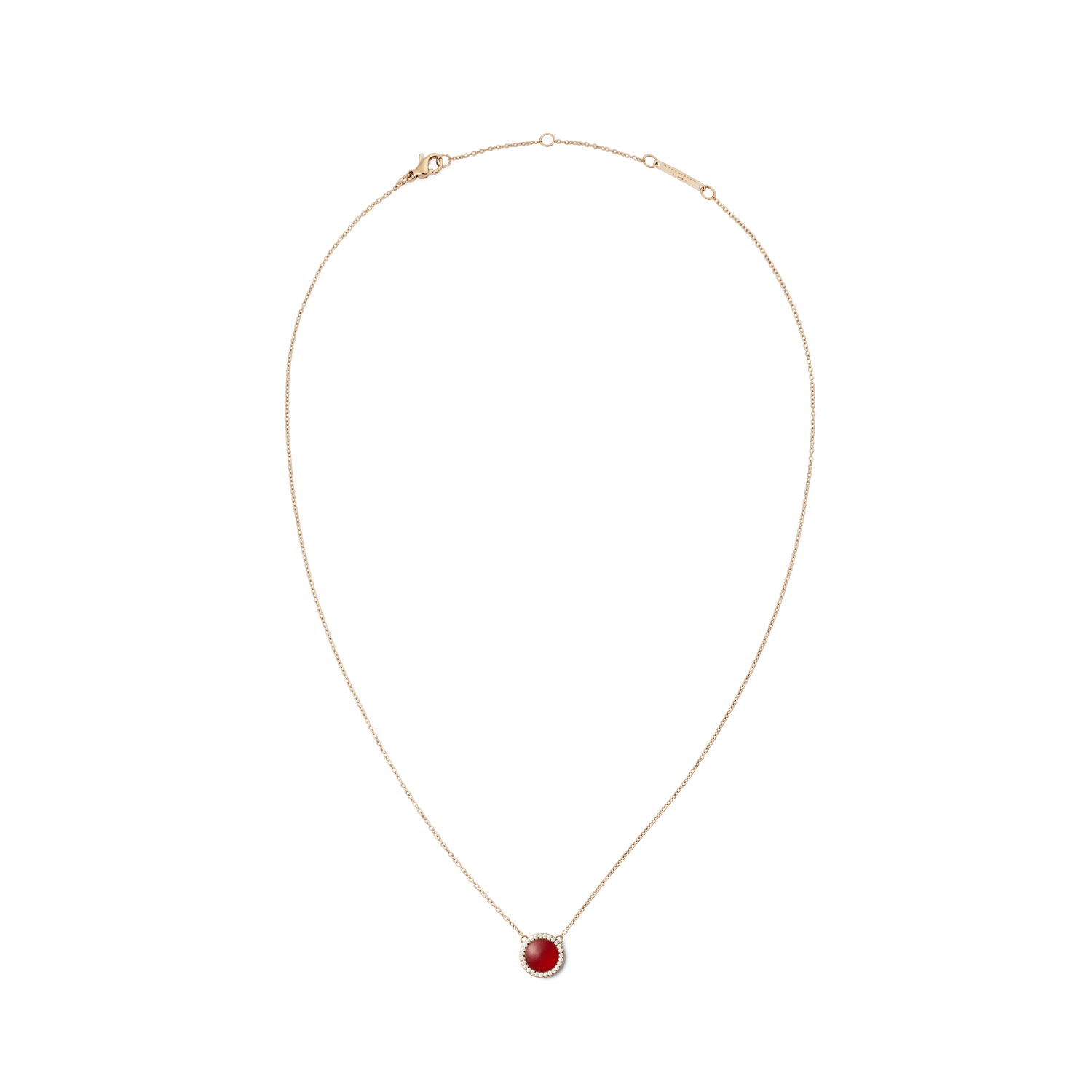 Audrey Necklace  Red Agathe Rose Gold