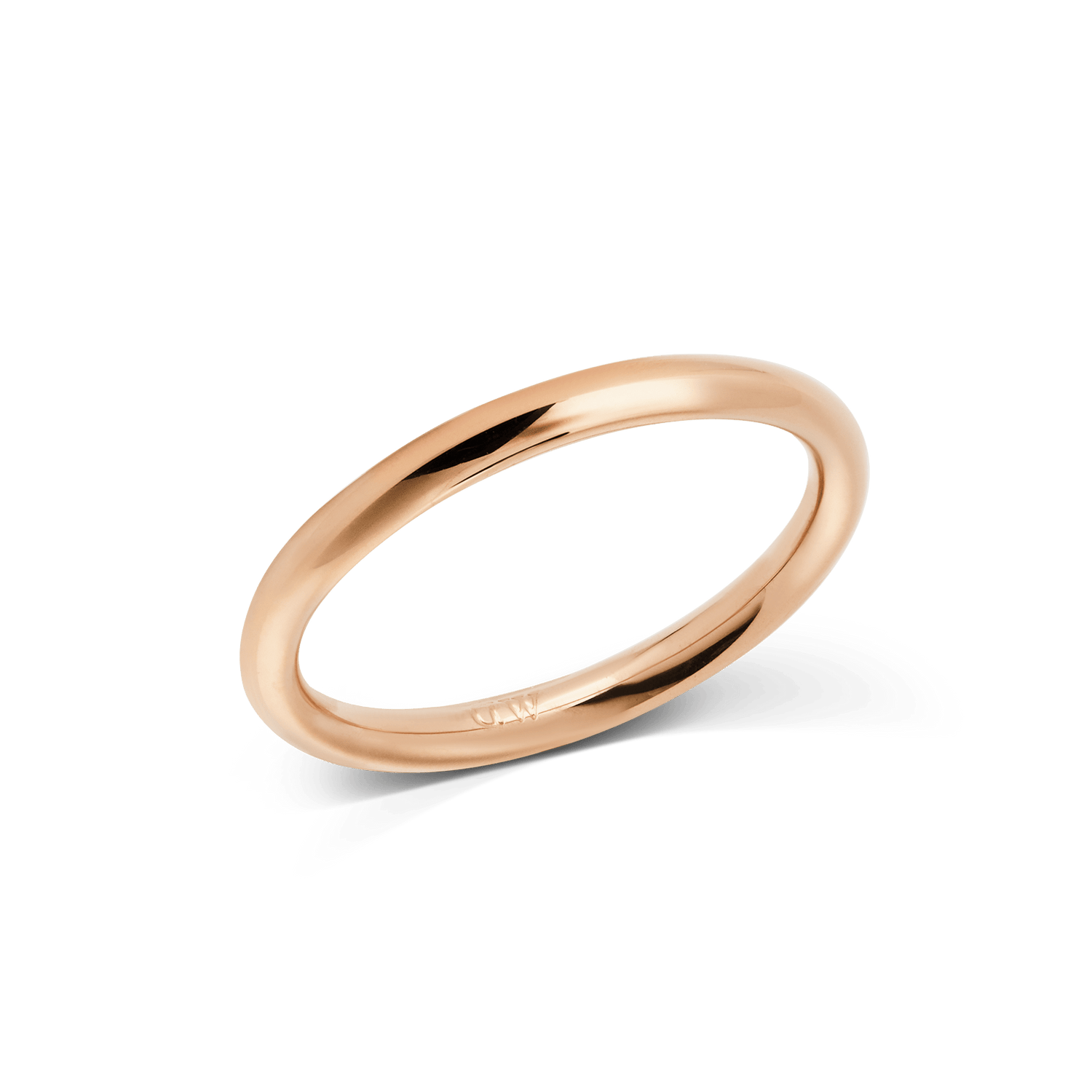 Arch Ring Rose Gold 2.5mm features a slim, polished rose gold band with smooth, rounded edges and a minimalist, unbranded exterior for a timeless and versatile look.