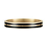 Classic Emalie Infinite Gold Black bracelet with polished gold finish, deep black enamel detailing, and subtle Daniel Wellington branding, ideal for pairing with watches or other jewellery.