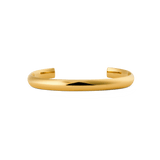 Arch Cuff Gold 6mm features a polished gold finish with a softly curved, open-ended design and smooth contours, ideal for both men and women seeking a classic, minimalist bracelet.