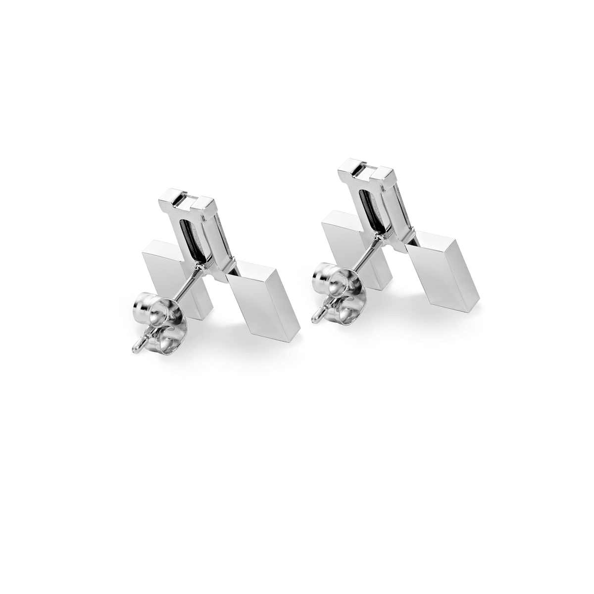 Bric Earrings Crystal Silver