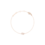 Crystal Zodiac Chain Bracelet Rose Gold with a fine rose gold chain, adjustable sizing rings, and a sparkling crystal zodiac pendant for a subtle and personalised jewellery accent.