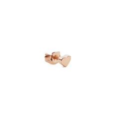 Pair of Heart Stud Rose Gold earrings with a petite heart shape and polished rose gold finish, featuring secure butterfly backings for comfortable daily wear.