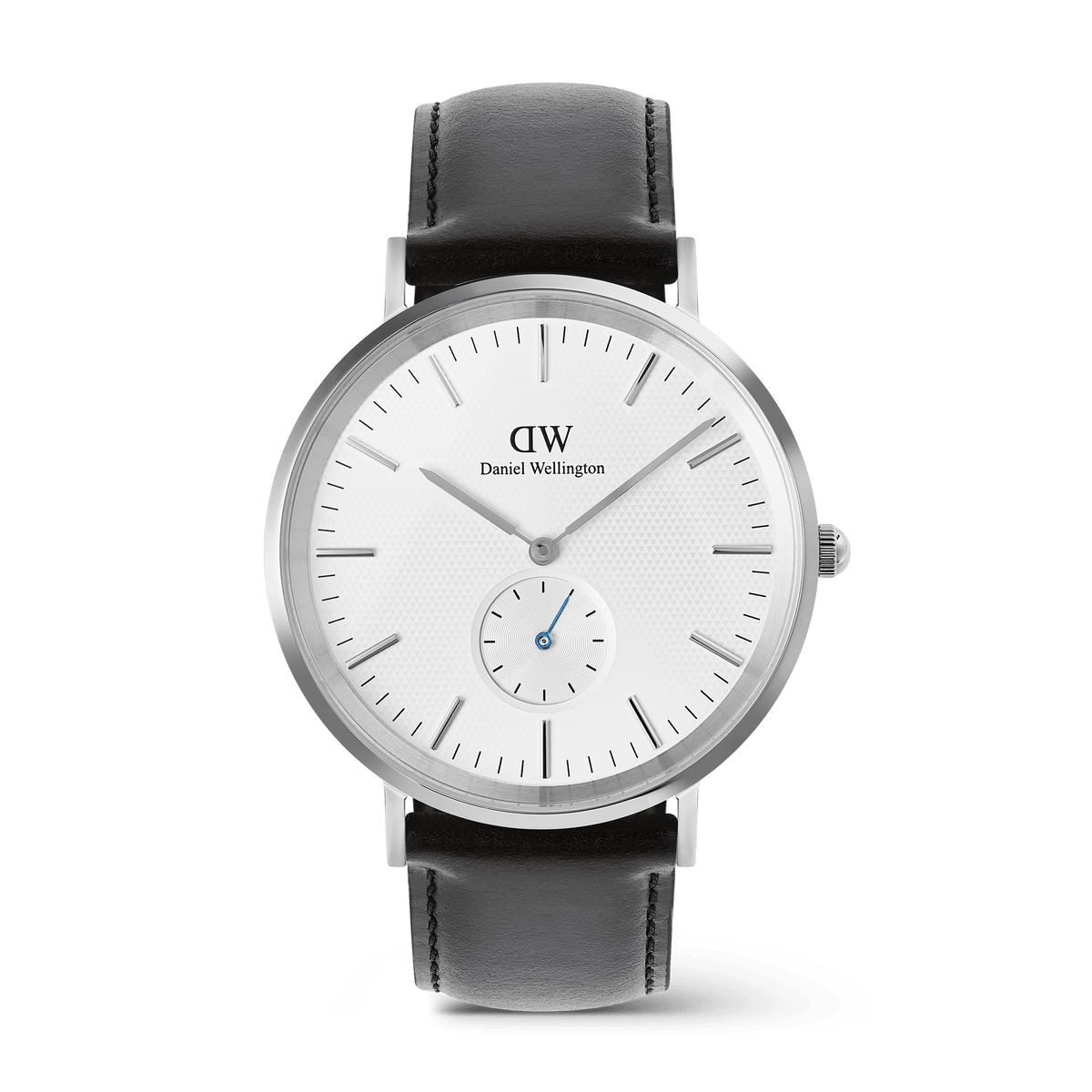 Classic Multi-Eye Sheffield Off-white Sunray Silver men’s watch featuring a 40mm round dial with off-white sunray finish, minimalist markers, blue-tinted sub-second hand, and a stitched black leather strap.