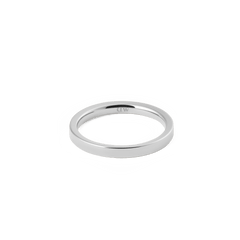 Polished silver ring with a slim 2.5mm profile, featuring a minimalist design and smooth finish suitable for both men and women.