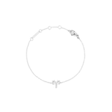 Crystal Zodiac Chain Bracelet Silver with a fine adjustable chain and an Aries zodiac charm set with sparkling crystals, finished with a secure lobster clasp.