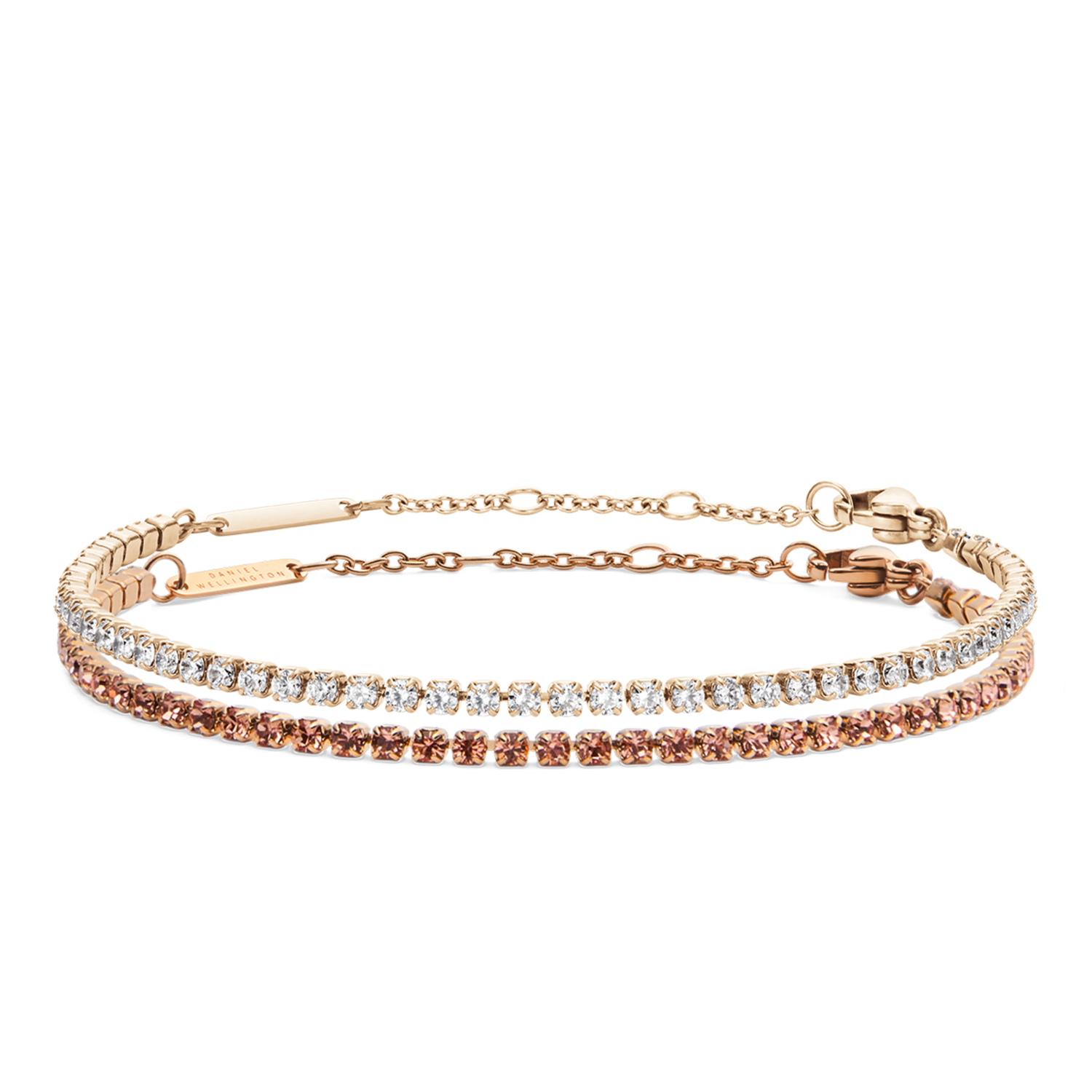 Tennis Bracelet Apricot Rose Gold Set